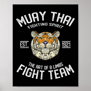 Poster Muay Thai Tiger Boxe Tailandesa Kickboxing