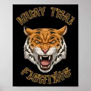 Poster Muay Thai Tiger - Presente de Boxe Tailandês e Kic