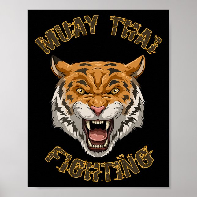 Poster Muay Thai Tiger - Presente de Boxe Tailandês e Kic (Frente)