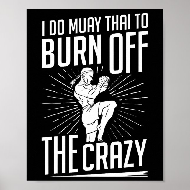 Poster Muay Thai Training Fighter Kickboxing Beginner Box (Frente)