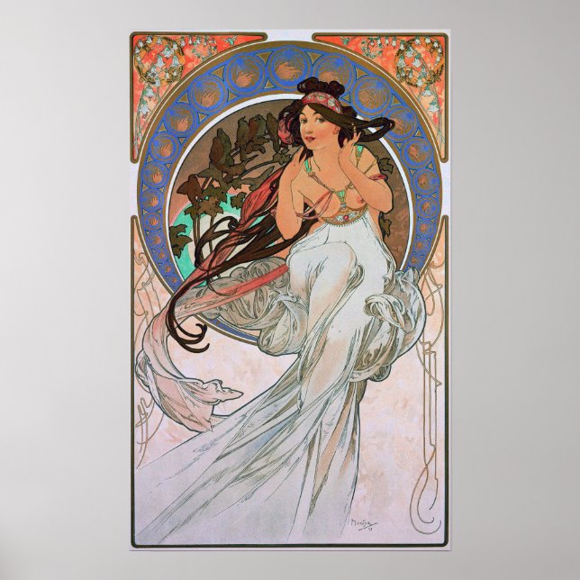 Poster Mucha - A Música das Artes (Frente)