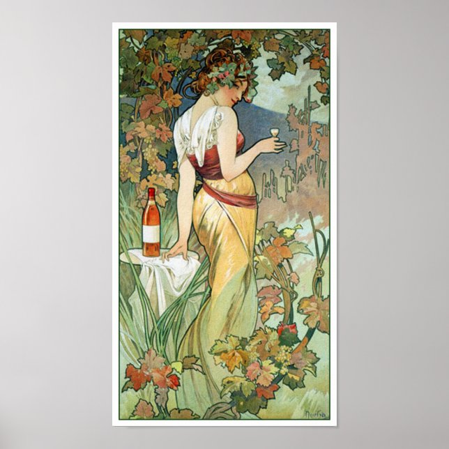 Póster Mucha Art Nouveau Poster: Cognac (Frente)