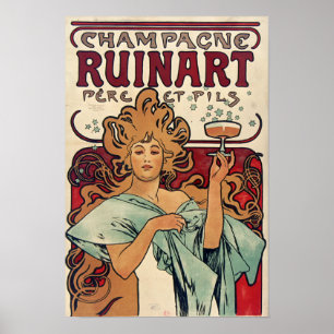 Poster Mucha - Champanhe