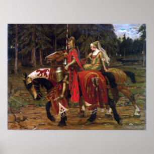 Poster Mucha - Chivalry Heráldico