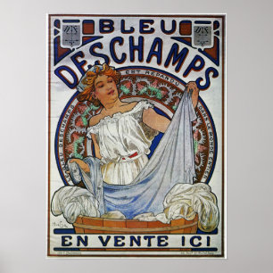 Poster Mucha - Deschamps Azuis