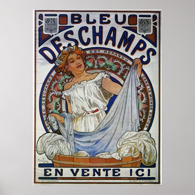 Poster Mucha - Deschamps Azuis (Frente)