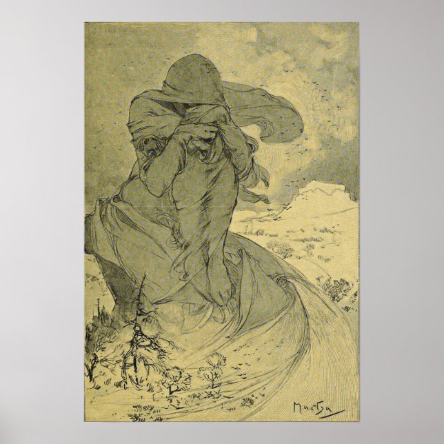 Poster Mucha - Fevrier Cocorico (Frente)