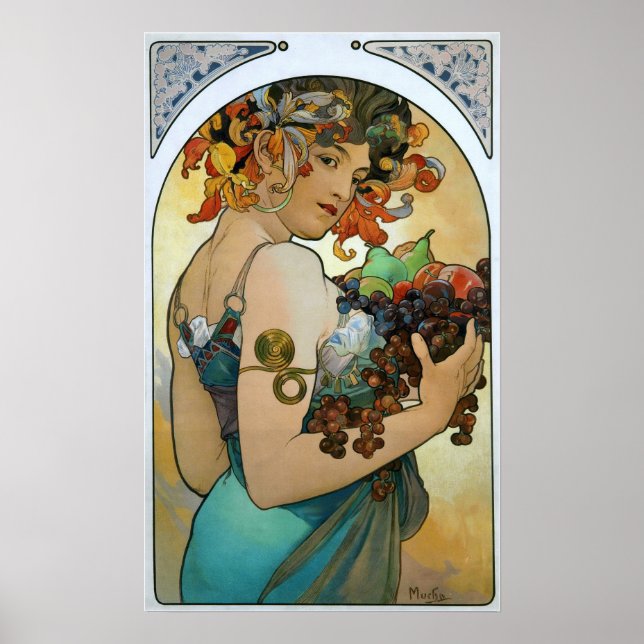 Poster Mucha - Fruta (Frente)