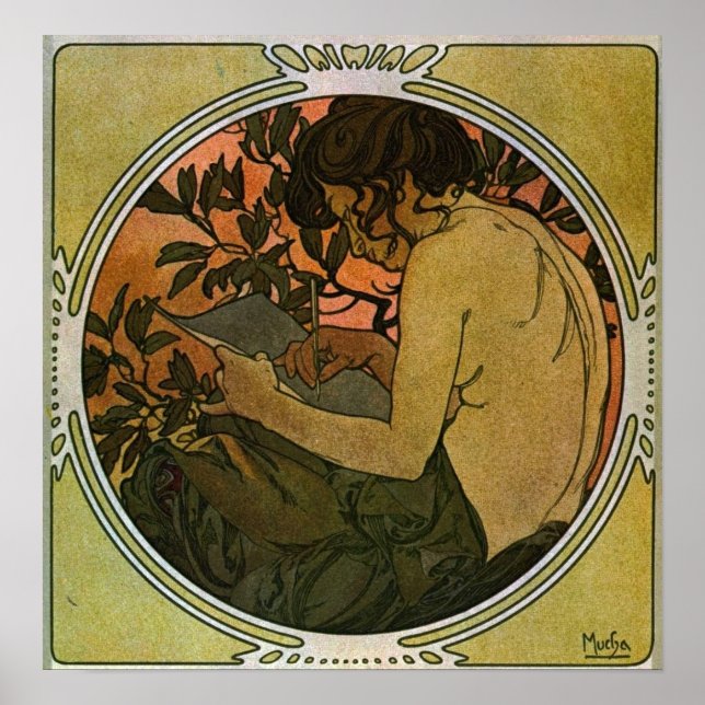 Poster Mucha - Mulher de Arte (Frente)