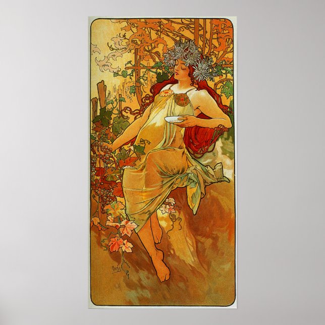 Poster Mucha - Outono de 1896 (Frente)