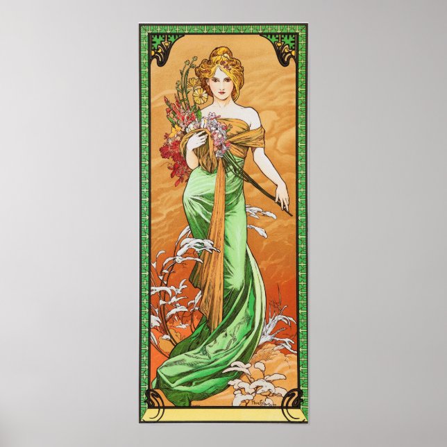 Poster Mucha - Primavera (Frente)