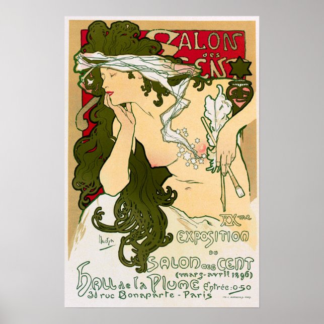 Poster Mucha - Salão 1901 (Frente)