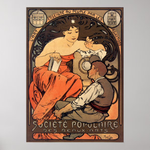 Poster Mucha - Sociedade Popular de Belas-Artes