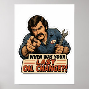 Poster Mudança de Óleo de Mecânico Engraçado Carro Meme