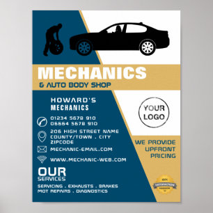 Poster Mudança de pneus, automecânica e reparação publici