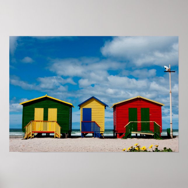 Póster Mudar Salas. Praia de Muizenberg, Cidade do Cabo (Frente)