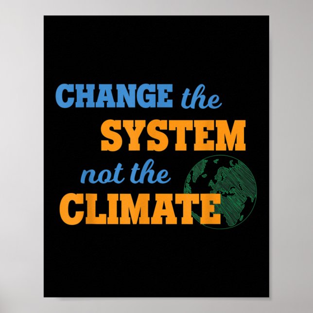 Poster Mude O Sistema Não O Clima Proteção Ambiental (Frente)