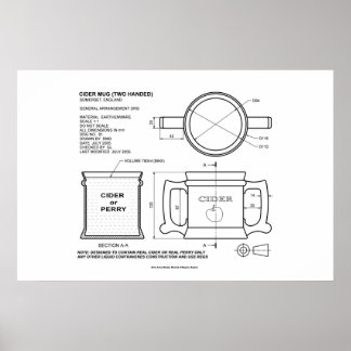 Póster Mug de sidra tradicional em inglês