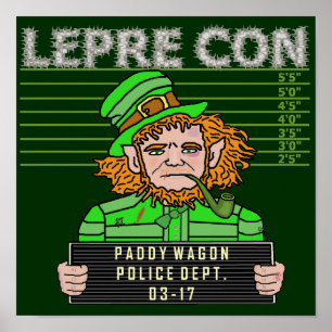 Póster Mugshot engraçado de Leprecon do Leprechaun