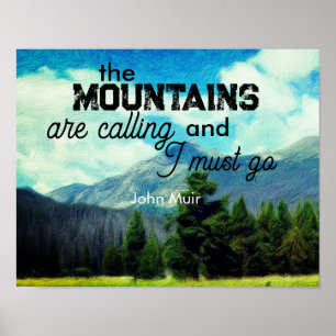 Poster Muir cita as montanhas chamando arte paisagística