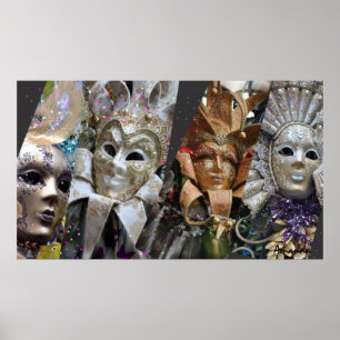Póster Muitas faces de Mardi Gras