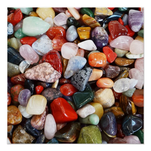 Póster muitas pedras lindamente coloridas (Frente)