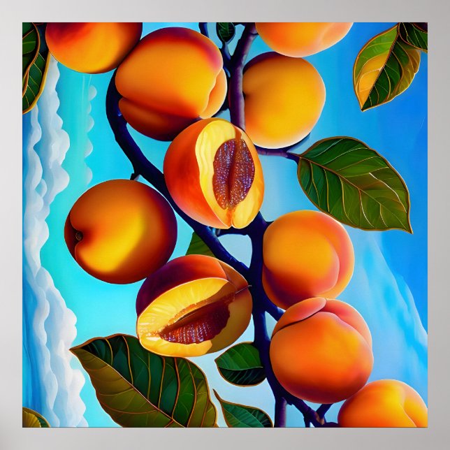 Poster Muitas só pintura de fruta de damasco (Frente)