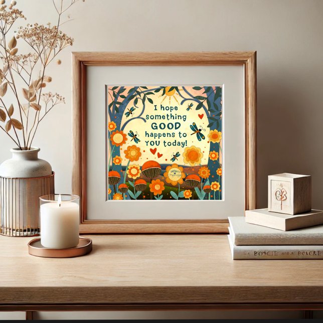 Poster Muito Bonito Alguma Coisa Boa Citação Inspirivênci (Criador carregado)