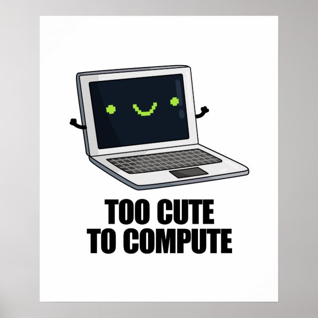 Poster Muito Fácil Para Computar Um Laptop Engraçado (Frente)