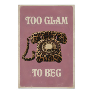 Póster Muito Glam para Mendigar Telefones Retrô com Estam