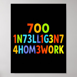 Poster Muito Inteligente Para Tarefa Engraçado Camiseta D