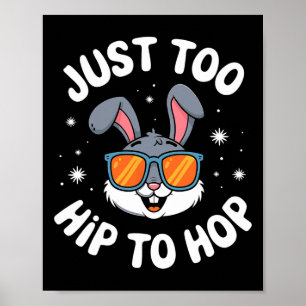 Poster Muito na moda para pular Coelho legal da Páscoa Ro