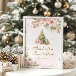 Poster Muito obrigado, chá de fraldas de árvore de Natal