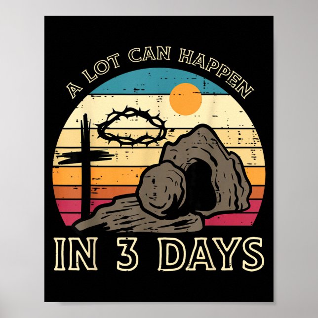 Poster Muito Pode Acontecer Em 3 Dias Páscoa Religioso Mu (Frente)