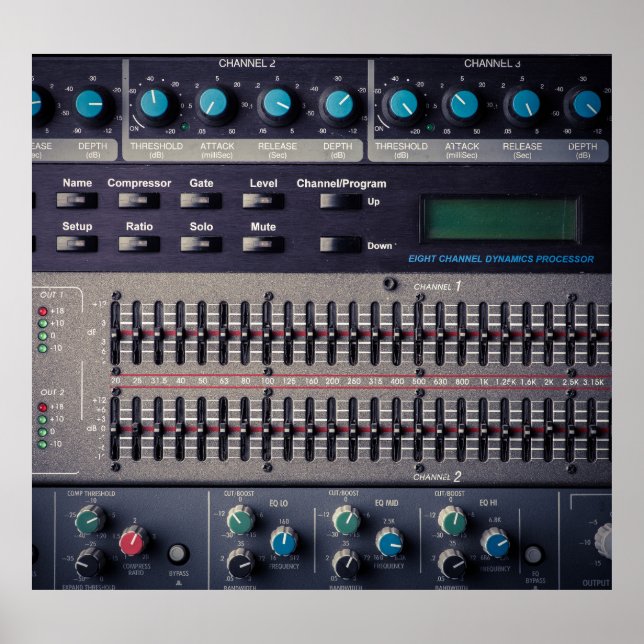 Poster Muitos botões do Mixer de Som Studio (Frente)