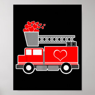 Poster Muitos De Amor Caminhão De Bombeiros Dia Dos Namor
