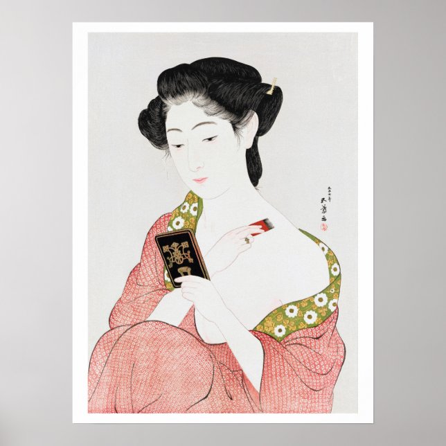Poster Mulher a Makeup, Goyō Hashiguchi (Frente)