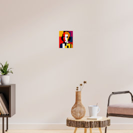 Poster Mulher Abstrato de Arte Colorida