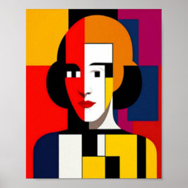 Poster Mulher Abstrato de Arte Colorida