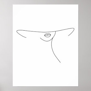 Poster Mulher Abstrato Minimalista Moderna Na Arte De Lin
