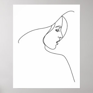 Poster Mulher Abstrato Minimalista Moderna Na Arte De Lin