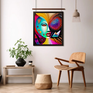 Poster Mulher Abstrato Spiral Ai Art