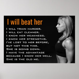 Póster Mulher Academia Músculos Motivação para Treino d