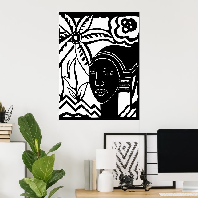 Poster mulher africana, abstrato, arte negra (Escritório em casa)