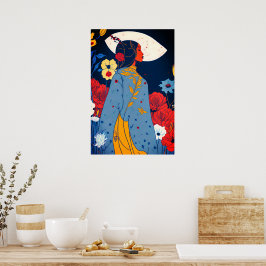 Poster Mulher africana Boho Art