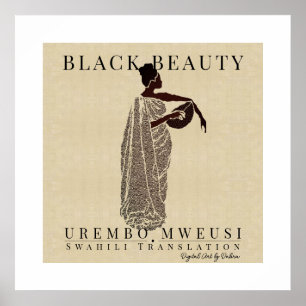 Poster Mulher africana da Bela Negra que segura Patrimôni