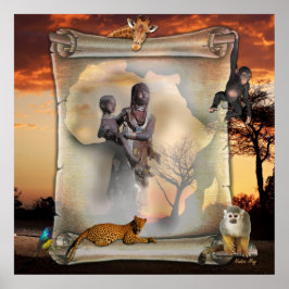 Poster Mulher africana e criança