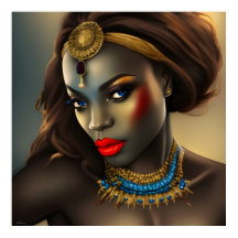 Mulher africana exótica deslumbrante com jóia na c
