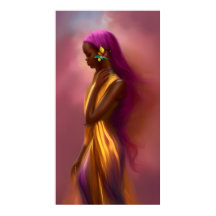 Mulher africana fantástica mágica cabelo colorido 