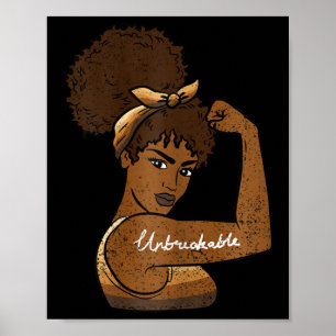 Poster Mulher Afro Forte Mês da História Negra Homens Mul